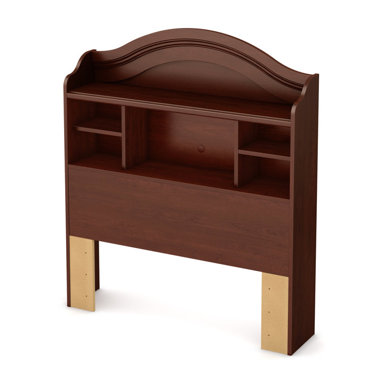 Twin Blueberry Wood Bookcase Headboard with Storage