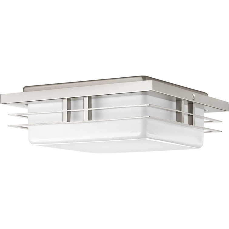 Brushed Nickel 11" LED Flush Mount Light with Glass Shade