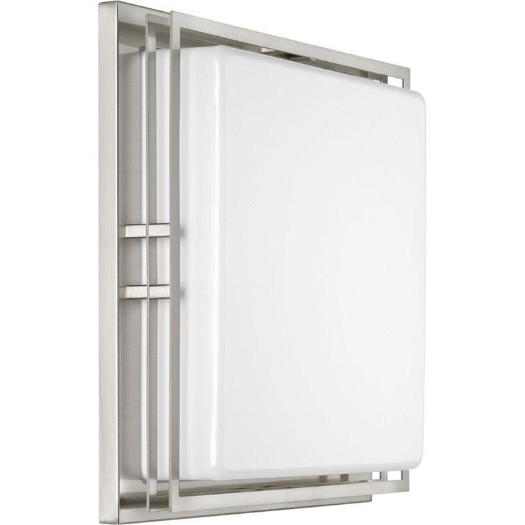 Helm Brushed Nickel 14" LED Flush Mount Light with Acrylic Diffuser