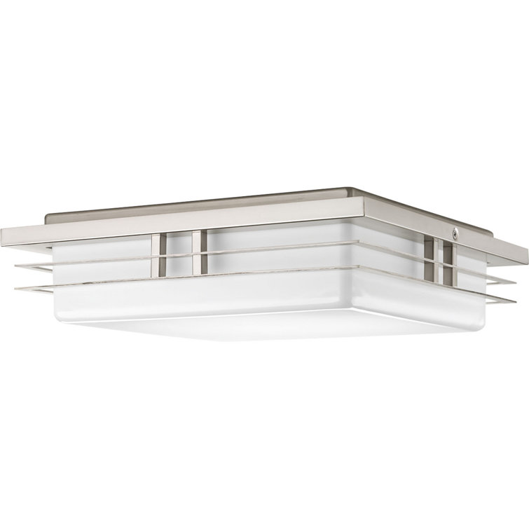 Helm Brushed Nickel 14" LED Flush Mount Light with Acrylic Diffuser