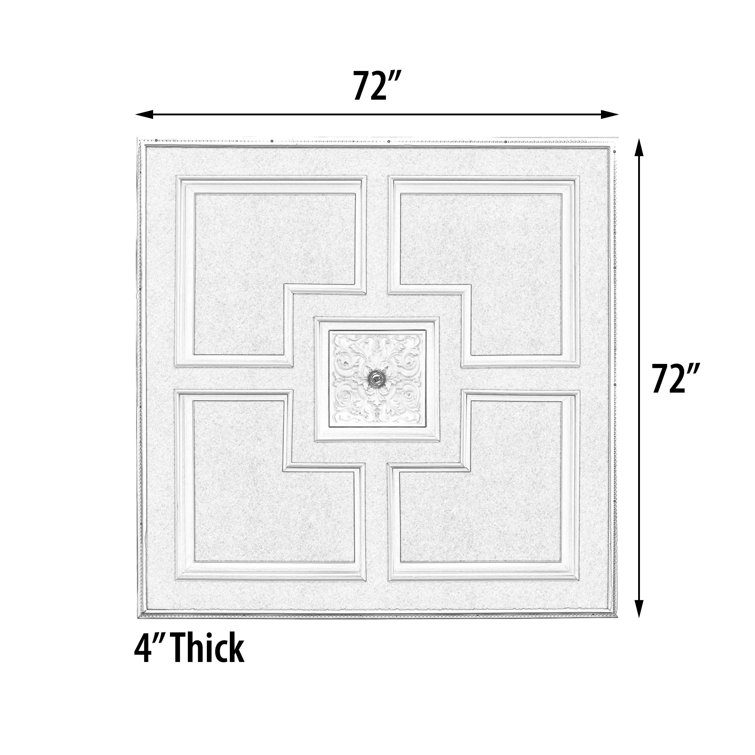 Majestic High Sheen White Polystyrene Square Ceiling Medallion