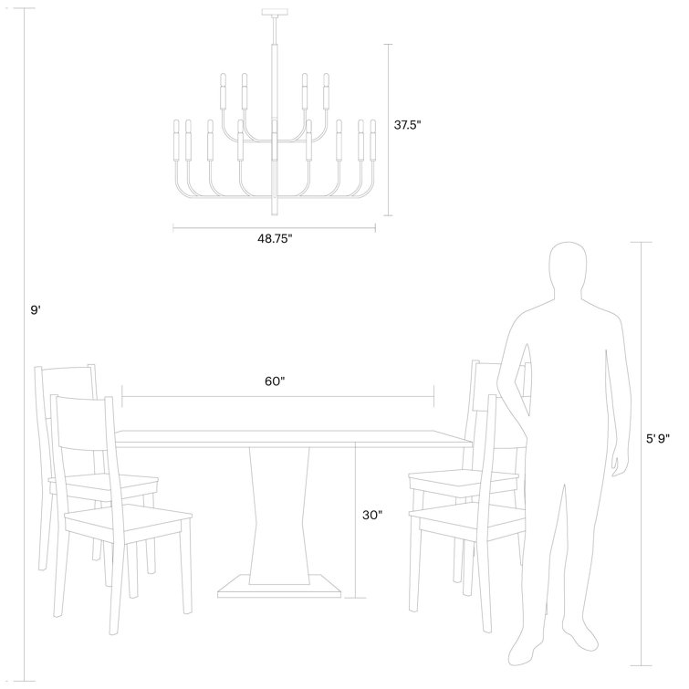 Aged Iron 15-Light Metal Tiered Chandelier