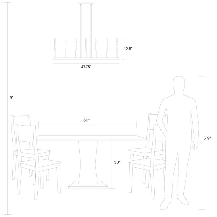 Ellen DeGeneres Burnished Brass 14-Light Linear Chandelier