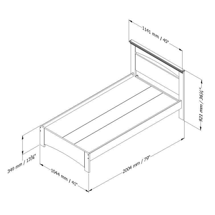 Pure White Twin Platform Bed with Drawer and Headboard