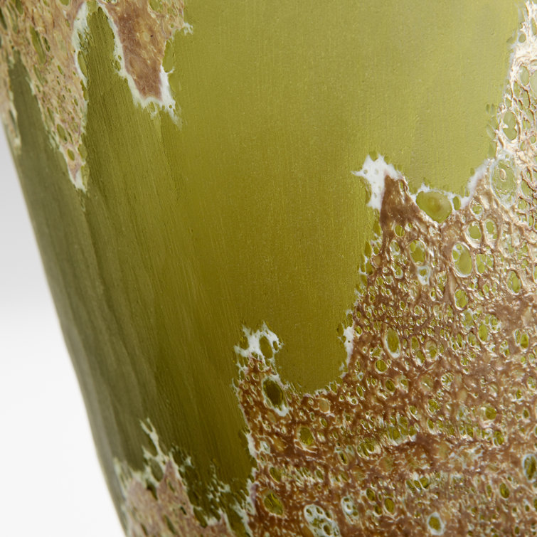 Green Handblown Glass Decorative Table Vase