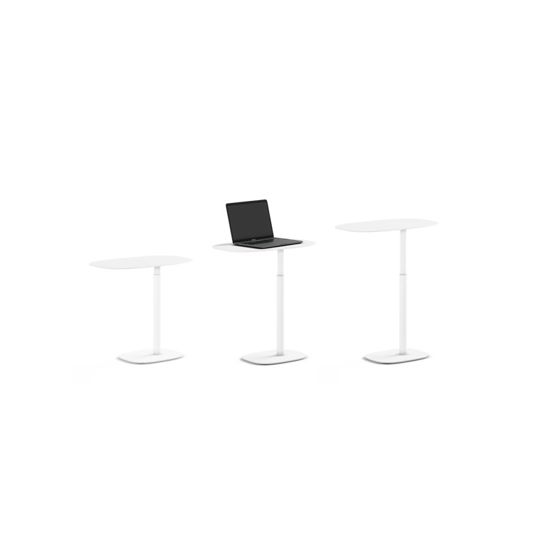 Salt White Adjustable Height Laptop Cart