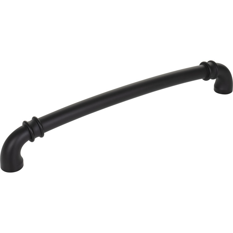 18" Matte Black Curved Appliance Handle with Mounting Hardware