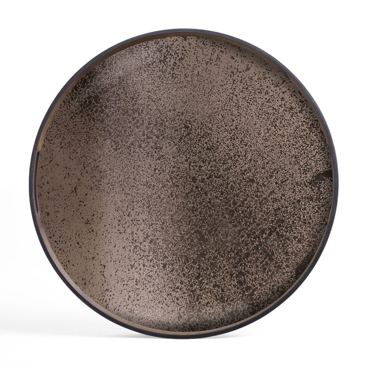 Small Bronze Mirror Round Decorative Tray