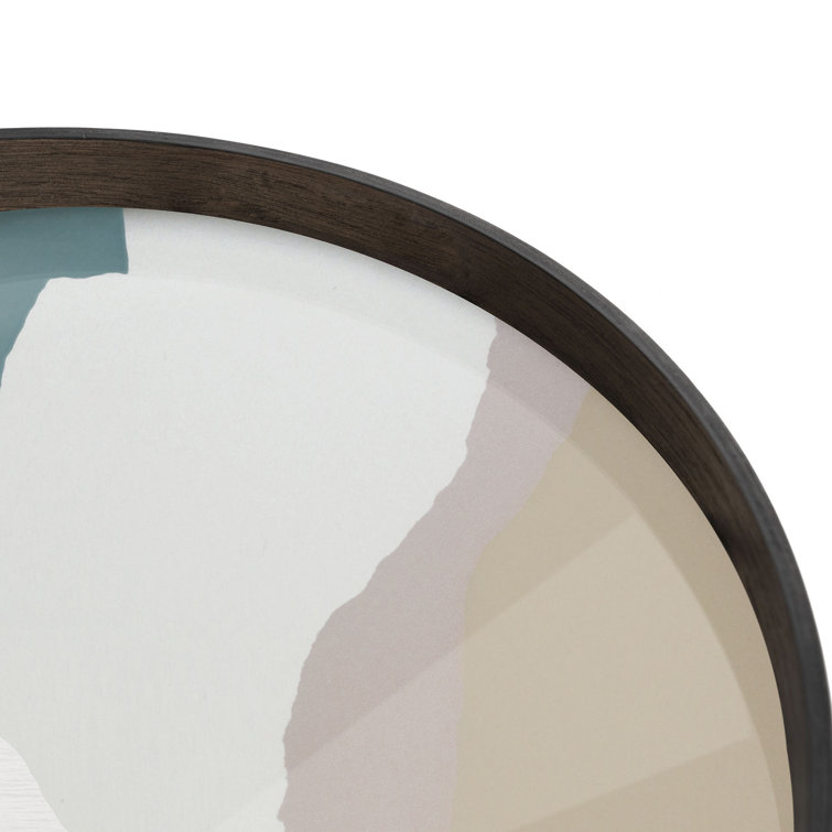 Slate Wabi Sabi Round Glass Tray with Autumn Tones, 24.5 Inch