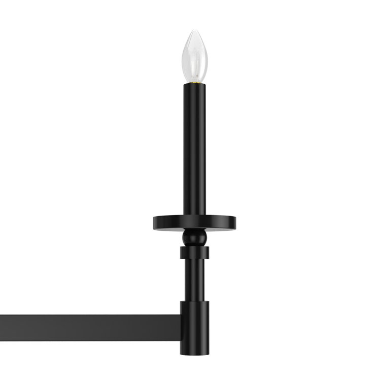 Briargrove Matte Black 7-Light Modern Linear Candle Chandelier