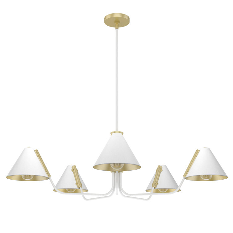 Grove Isle Geometric 5-Light Chandelier in Matte White