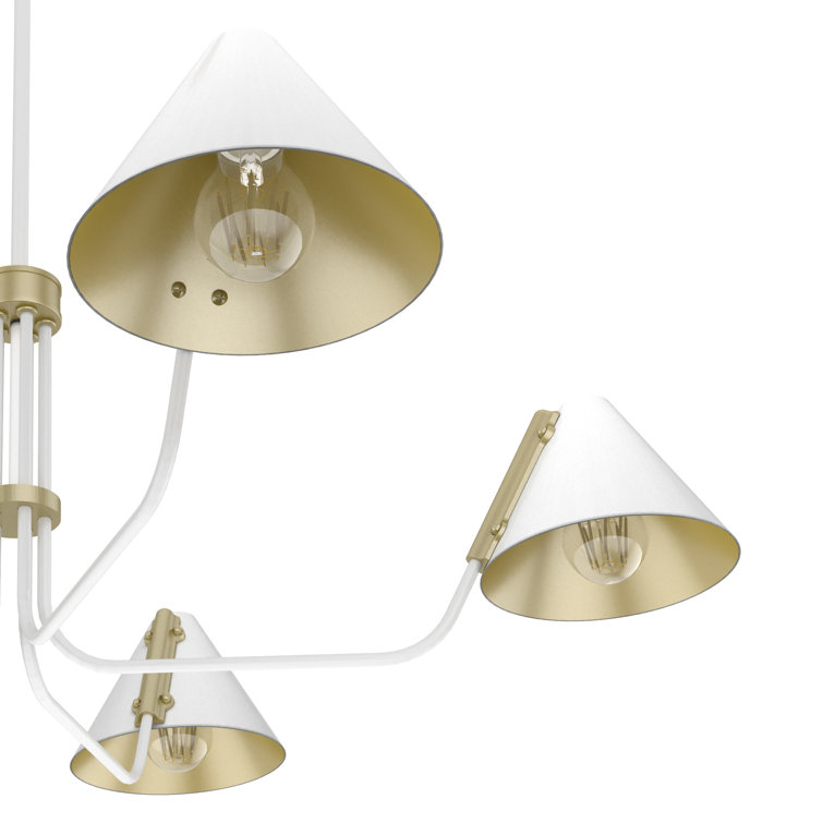Grove Isle Geometric 5-Light Chandelier in Matte White
