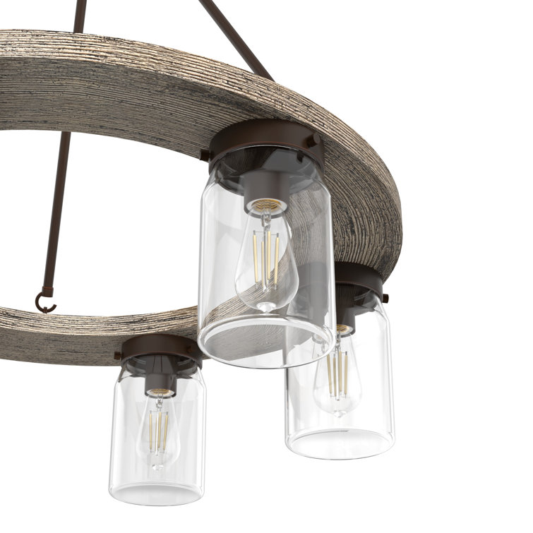 Onyx Bengal Rustic Wood & Bronze 6-Light Chandelier