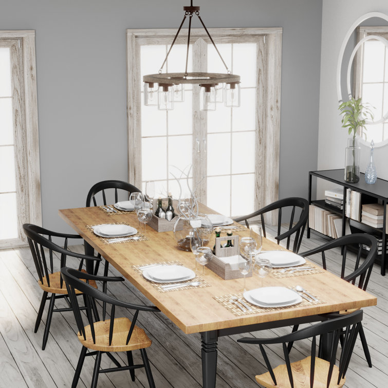 Onyx Bengal Rustic Wood & Bronze 6-Light Chandelier