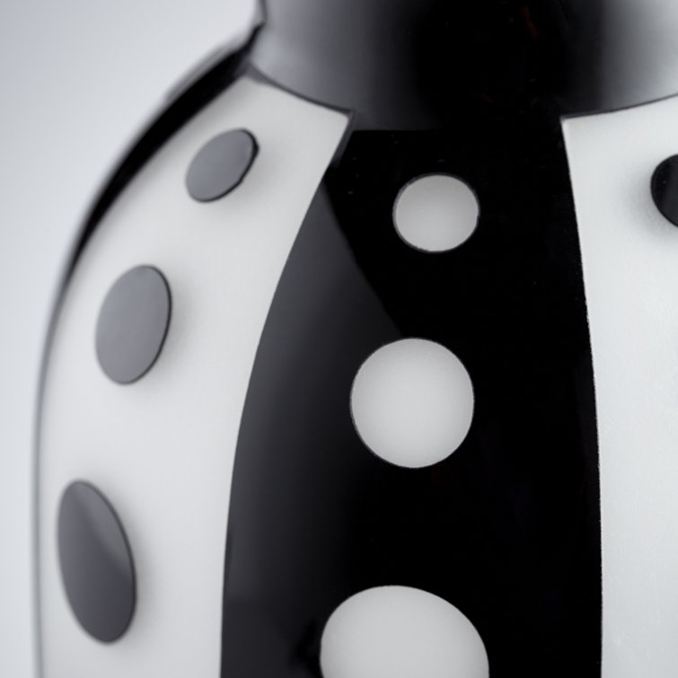 Monochrome Polka Dot Glass Bud Vase 11" H x 7" W