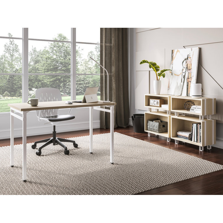 Modern Beige & White Laminated Wood Stackable Office Storage