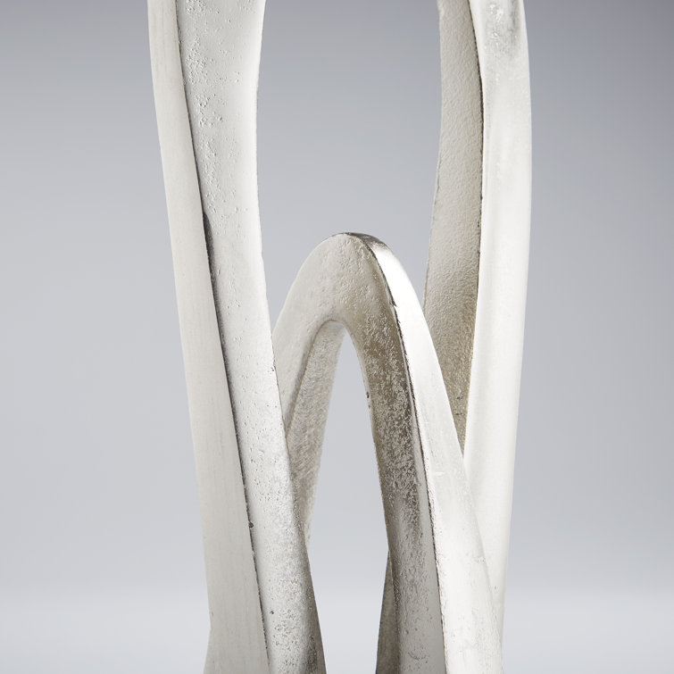 Silver 14" Aluminum Double Arch Abstract Sculpture