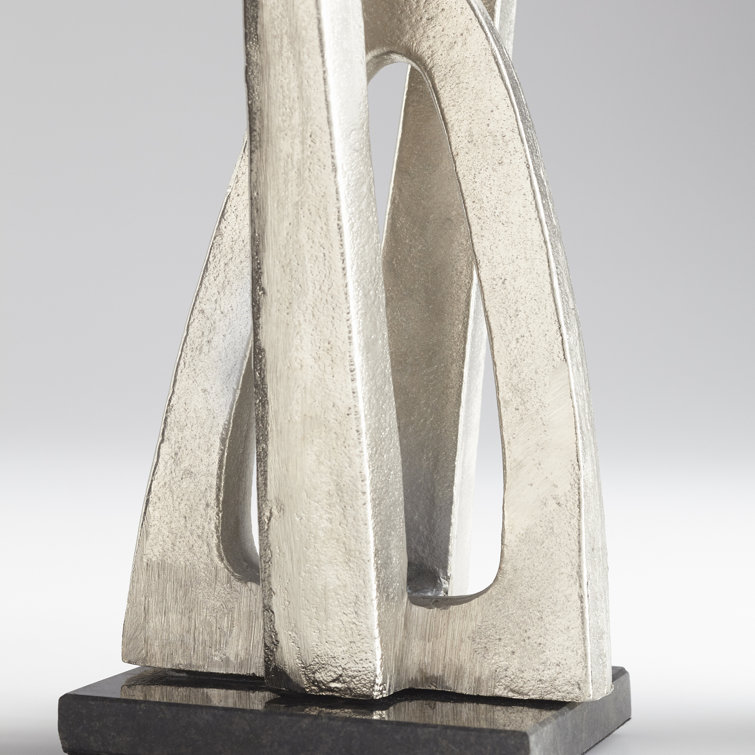 Silver 14" Aluminum Double Arch Abstract Sculpture