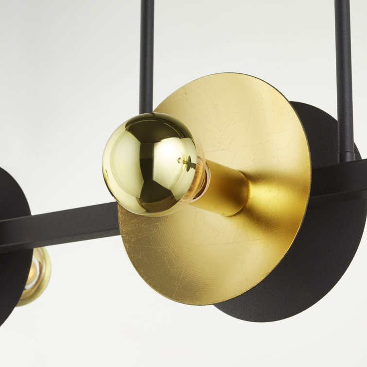 Artemis Noir Gold Leaf 36" Industrial Island Light