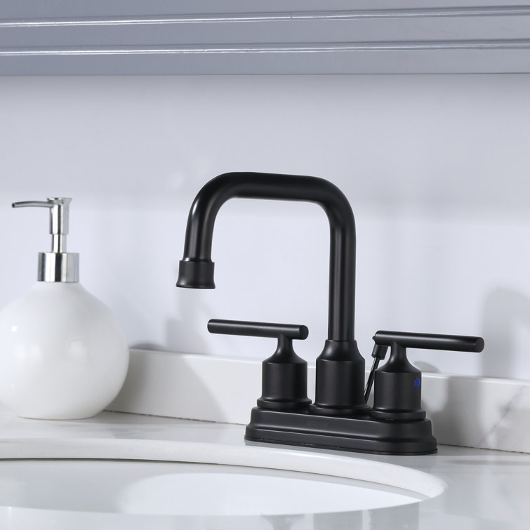 Matte Black Nickel 2-Handle Centerset Bathroom Faucet with Easy Install Drain