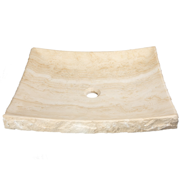 Zen 21'' Beige Stone Rectangular Bathroom Sink