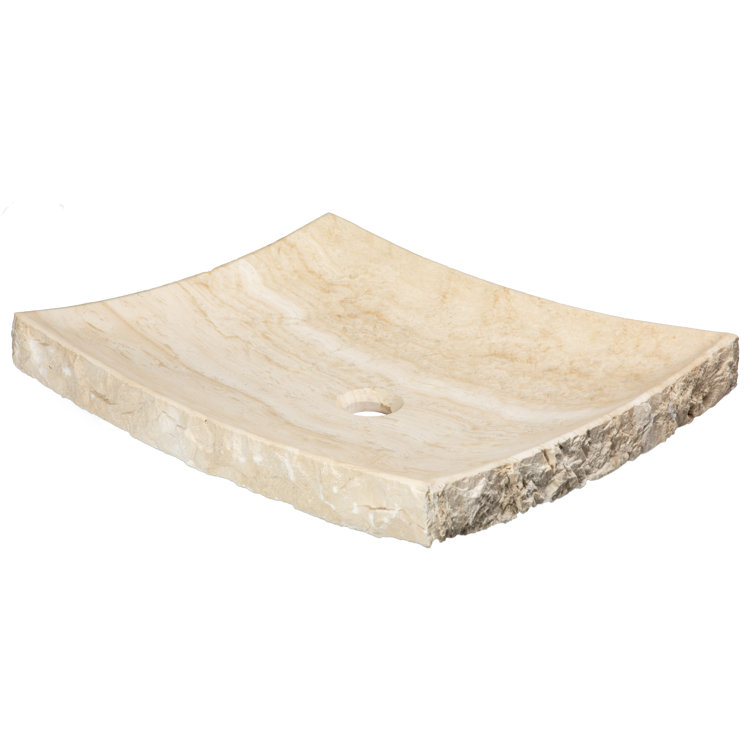 Zen 21'' Beige Stone Rectangular Bathroom Sink