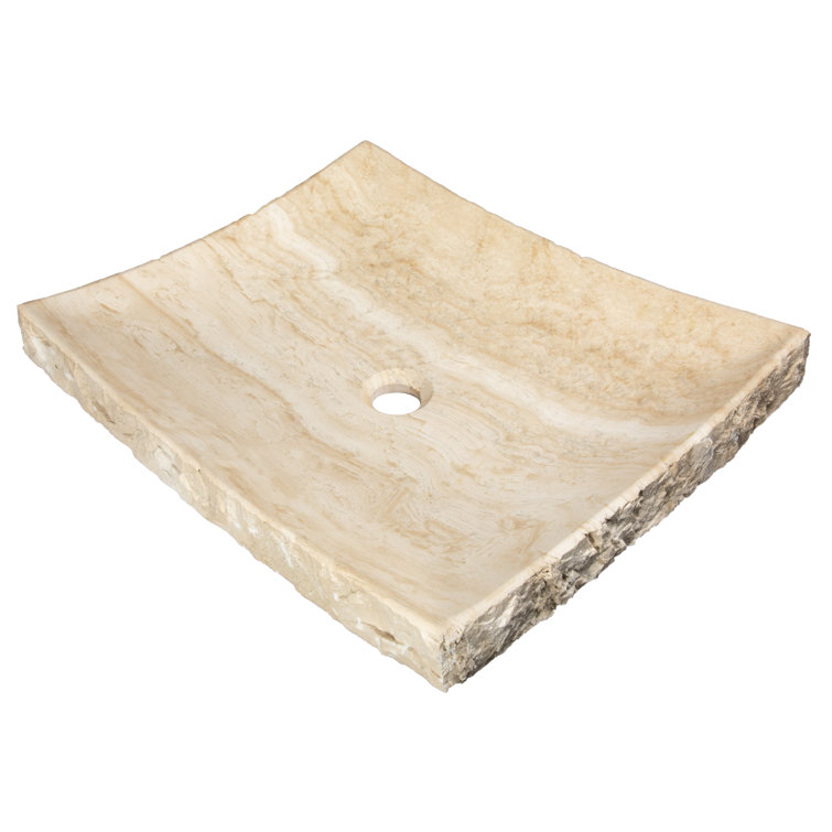 Zen 21'' Beige Stone Rectangular Bathroom Sink