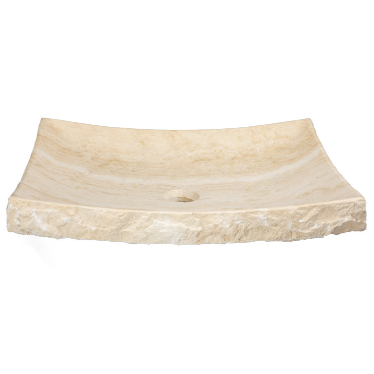 Zen 21'' Beige Stone Rectangular Bathroom Sink