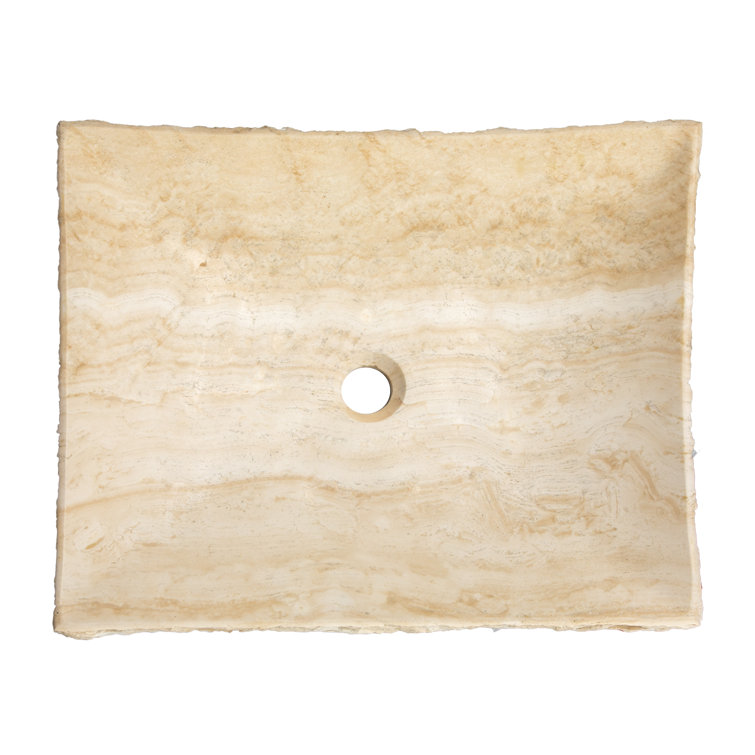 Zen 21'' Beige Stone Rectangular Bathroom Sink