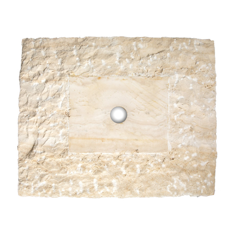 Zen 21'' Beige Stone Rectangular Bathroom Sink
