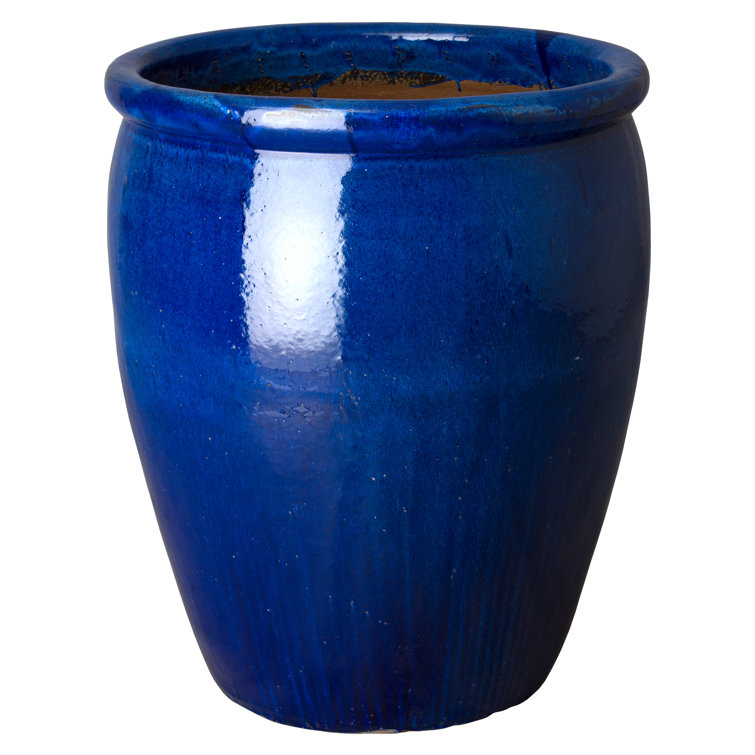 Emissary 33" Metallic Brown Round Ceramic Outdoor Planter