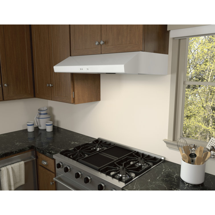 Cyclone 36" White Stainless Steel Under Cabinet Range Hood
