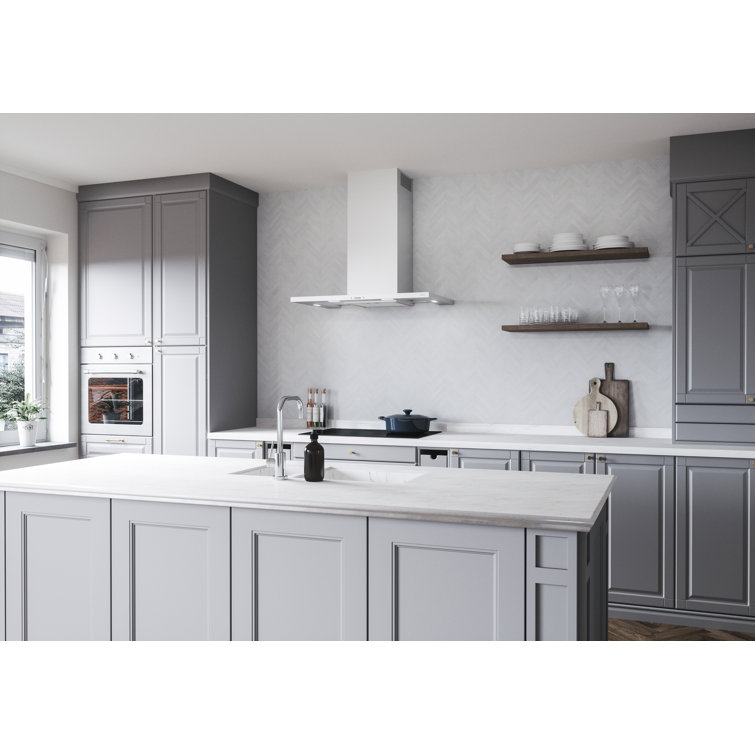 36" Stainless Steel Convertible Wall Mount Range Hood with Charcoal Filter