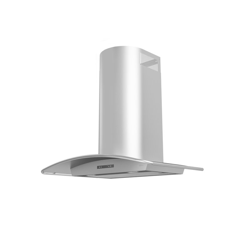 Milano 36" Curved Canopy Convertible Wall Mount Range Hood in Stainless Steel