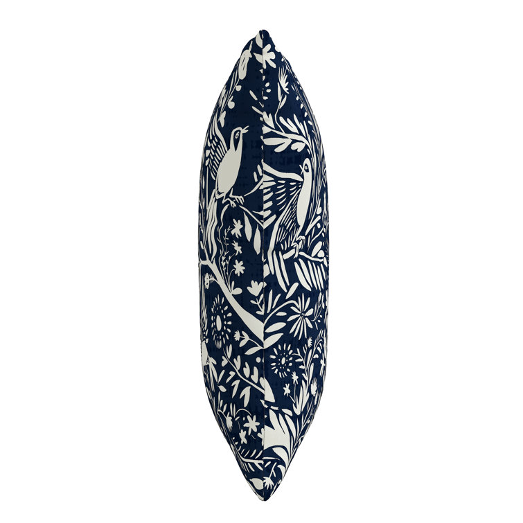 Navy and White Reversible Polyester Outdoor Throw Pillow Set