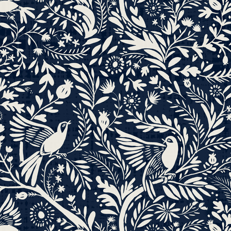 Navy and White Reversible Polyester Outdoor Throw Pillow Set