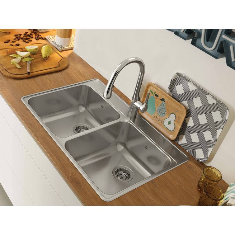 Creemore 33'' Stainless Steel Double Bowl Topmount Kitchen Sink