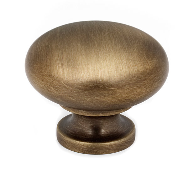 Polished Brass Round Traditional Cabinet Knob with Mounting Hardware