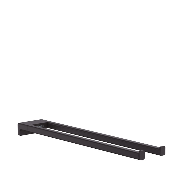Matte Black Dual Arm Wall Mounted Towel Holder