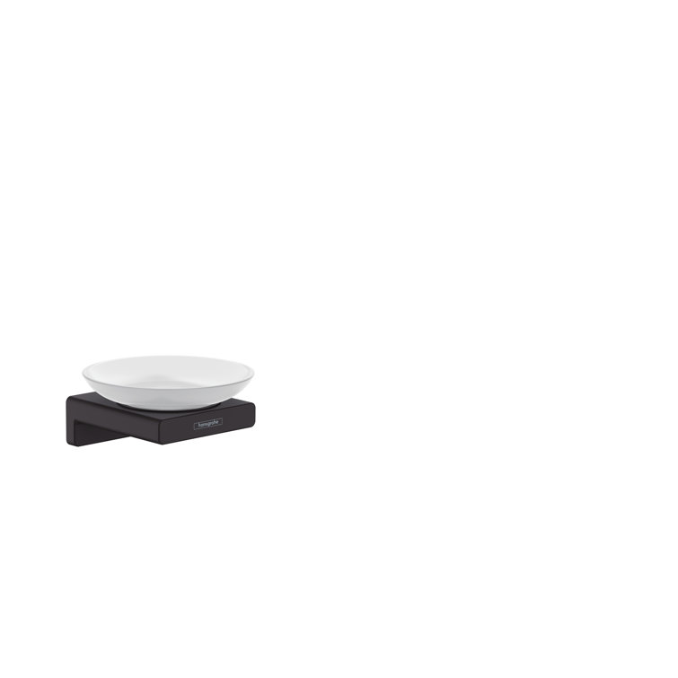 Matte Black Glass Wall-Mounted Soap Dish