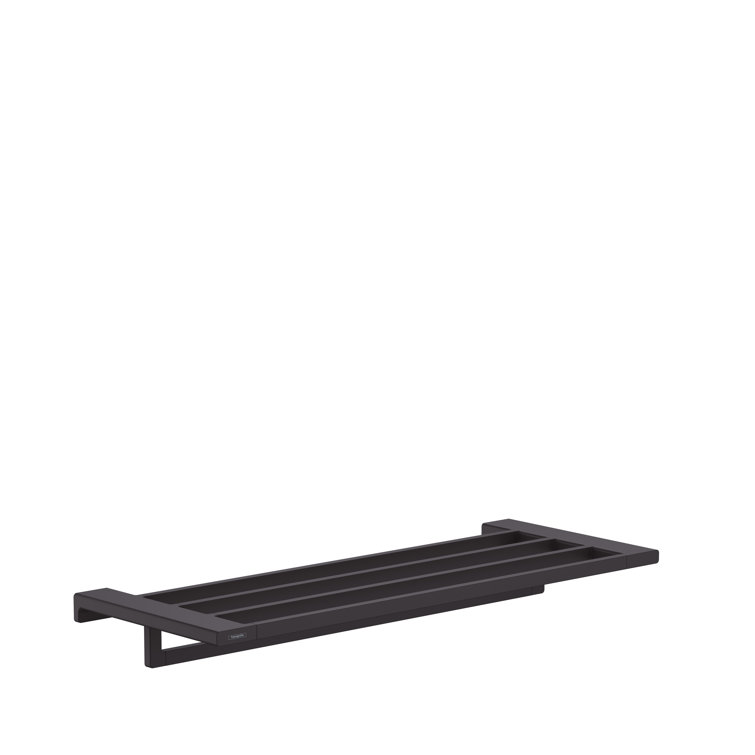 Matte Black Wall Mounted Metal Towel Rack with Holder