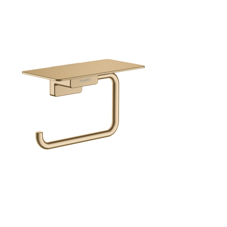 Brushed Bronze Toilet Roll Holder with Shelf