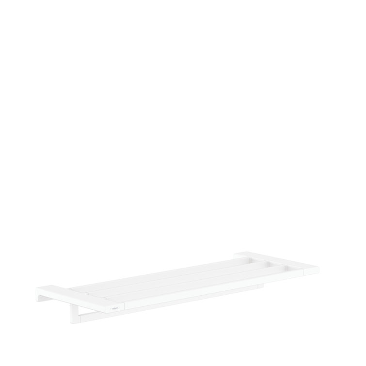 Matte White Metal Wall Mounted Towel Rack with Holder