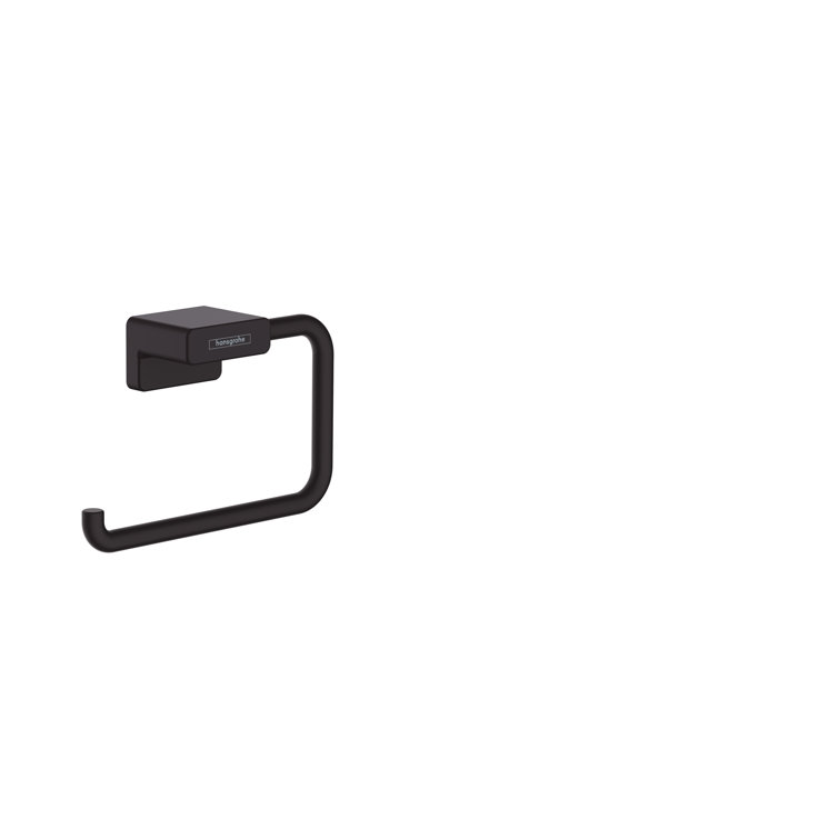 Matte Black Metal Wall-Mounted Toilet Paper Holder