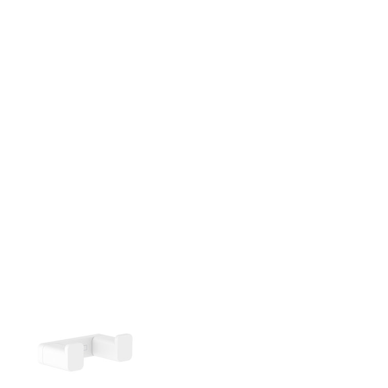 Matte White Metal Double Robe Hook for Wall Mount