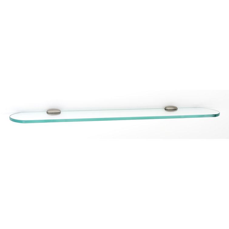 Royale 24" Clear Glass Shelf with Satin Nickel Brackets