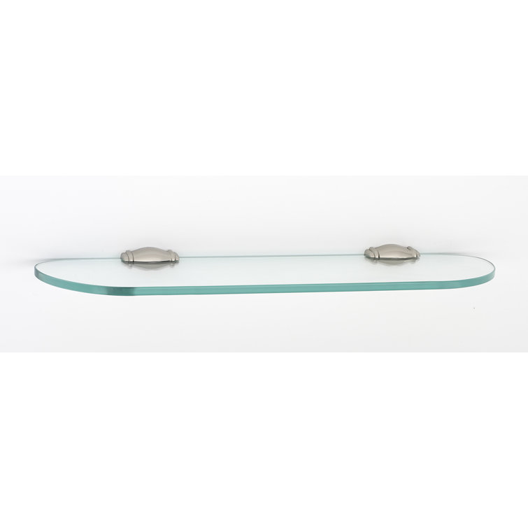 Polished Nickel 18" Beveled Glass Shelf with Brackets