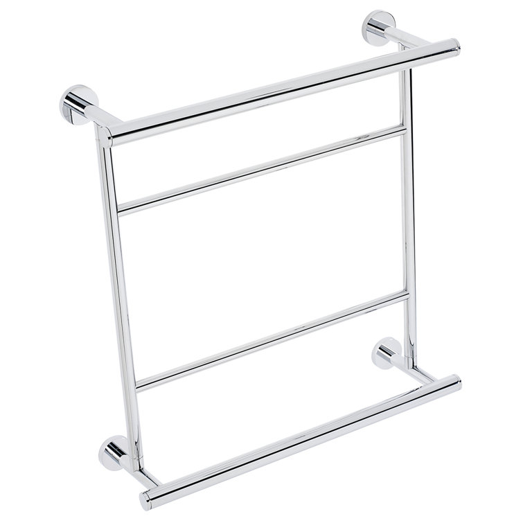 Polished Chrome Wall Mounted Towel Rack with Multiple Bars