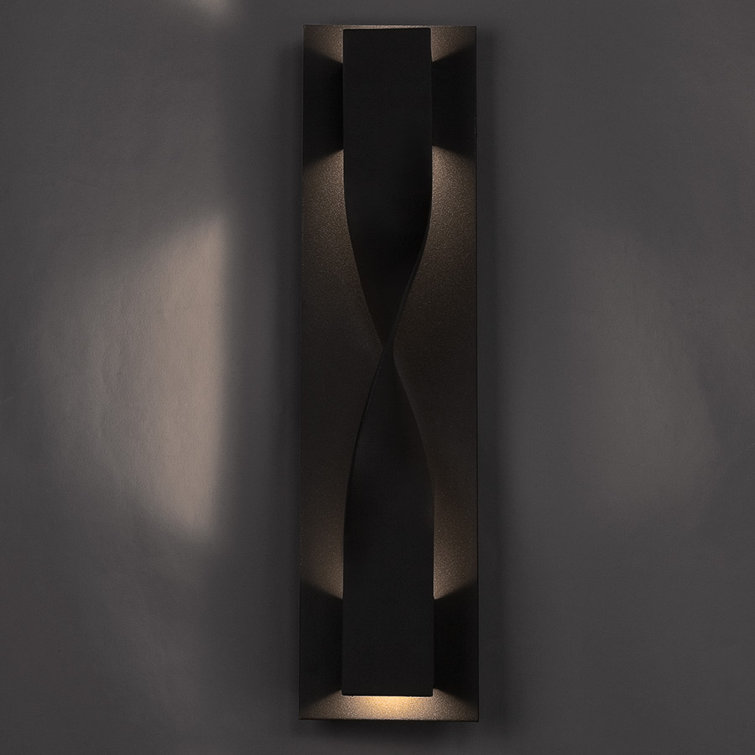 Bronze Twist LED Outdoor Wall Light with White Diffuser