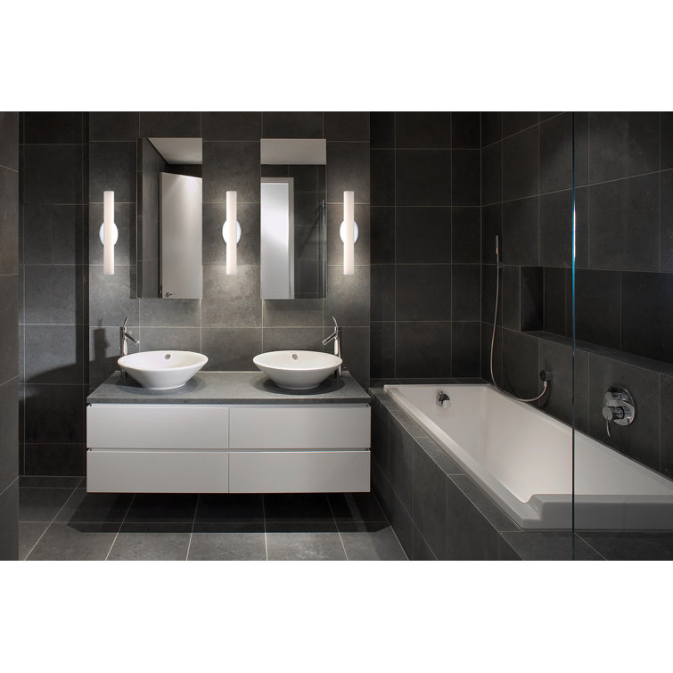 Loft 18" Chrome LED Bath Bar with Mouth Blown Opal Glass